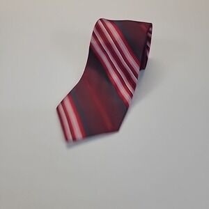 Pierre Cardin Burgundy Striped Necktie Business Formal Career Occasion‎